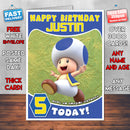 Personalised Kids Inspired Toad Artwork Super Mario Birthday Card (SA)