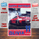 Personalised Kids Toyota Supra Sports Car Game Inspired Style Birthday Card (SA)