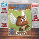 Personalised Kids Inspired Uprev Super Mario Bros Birthday Card (SA)
