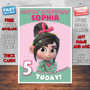 Personalised Kids Inspired Vanellope Birthday Card (SA)