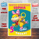 Personalised Kids Inspired Wendy O Koopa 2 Birthday Card (SA)