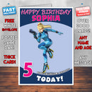 Personalised Kids Inspired Zero Suit Samus Birthday Card (SA)