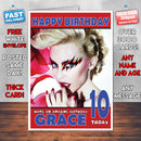 Personalised Kylie Minogues 2 Celebrity Inspired Style Birthday Card (SA)