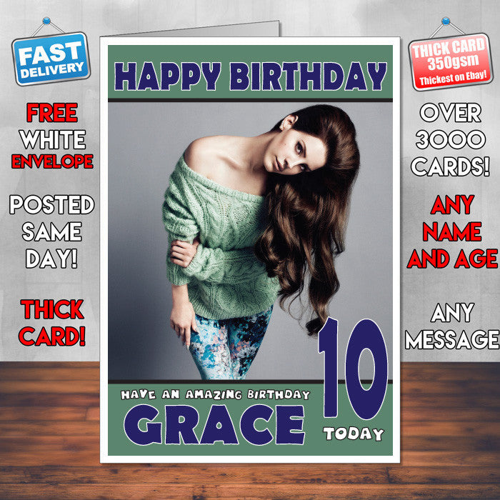 Personalised Lana Del Rey 1 Celebrity Inspired Style Birthday Card (SA)