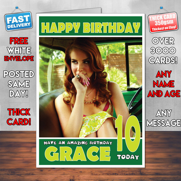 Personalised Lana Del Rey 2 Celebrity Inspired Style Birthday Card (SA)
