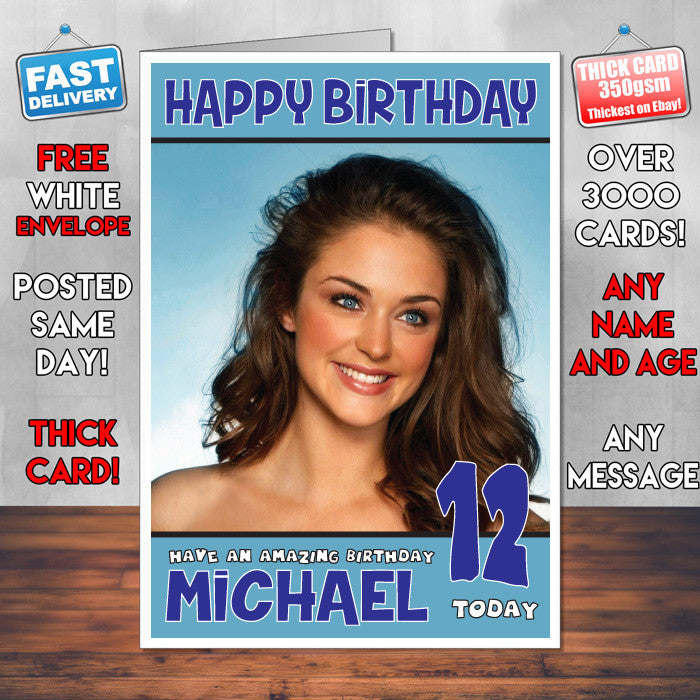 Personalised Lauren Budd 2 INSPIRED THEME Celebrity Birthday Card (SA)