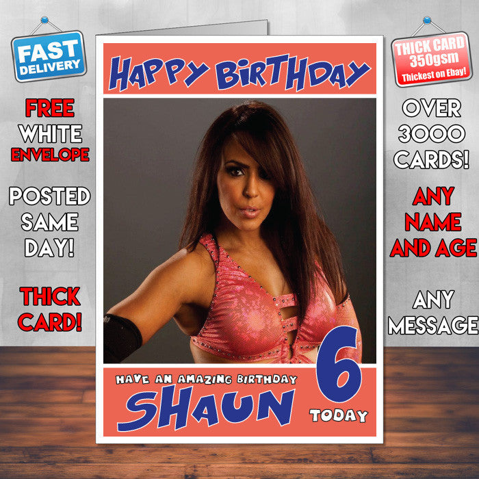 Personalised Layla WWE Inspired Style Birthday Card (SA)