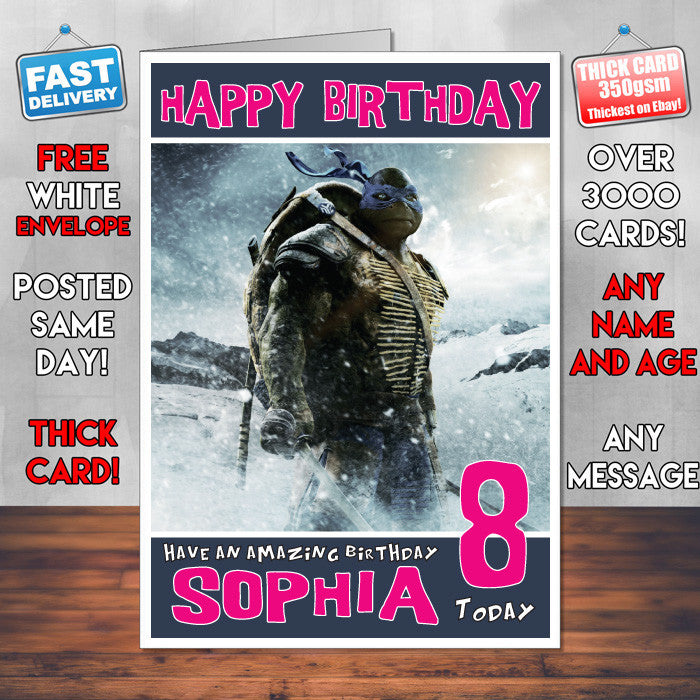 Personalised Leonardo Style Inspired Cartoon Birthday Card (SA)