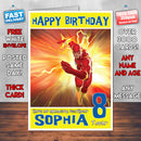 Personalised Lightning Strikes Dc Style Inspired Cartoon Birthday Card (SA)
