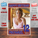 Personalised Lindsay Lohan 3 INSPIRED THEME Celebrity Birthday Card (SA)