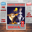 Personalised Looney Tunes Style Inspired Cartoon Birthday Card (SA)