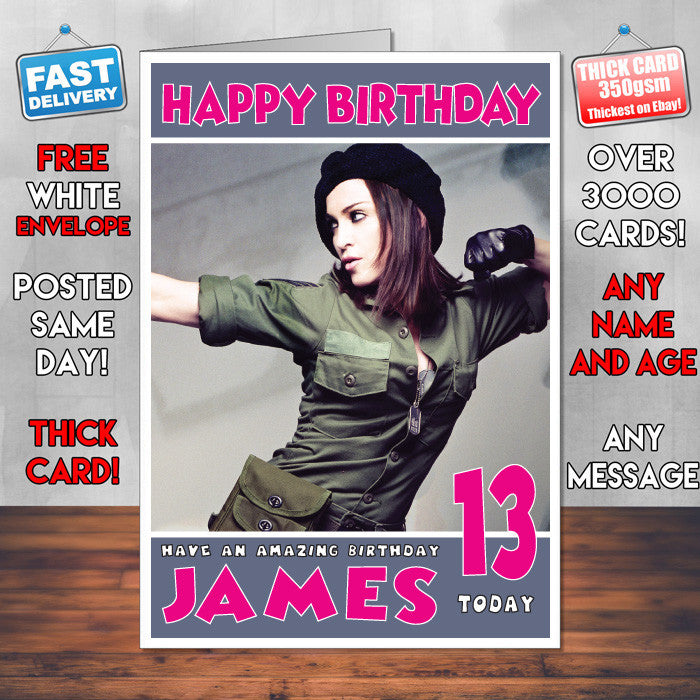 Personalised Maddona 1 Celebrity Inspired Style Birthday Card (SA)