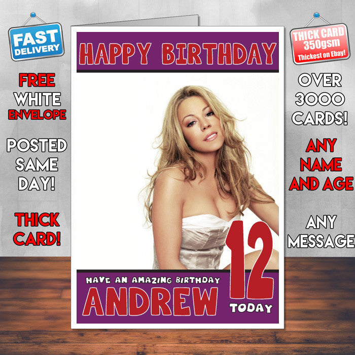 Personalised Mariah Carey 1 Celebrity Inspired Style Birthday Card (SA)