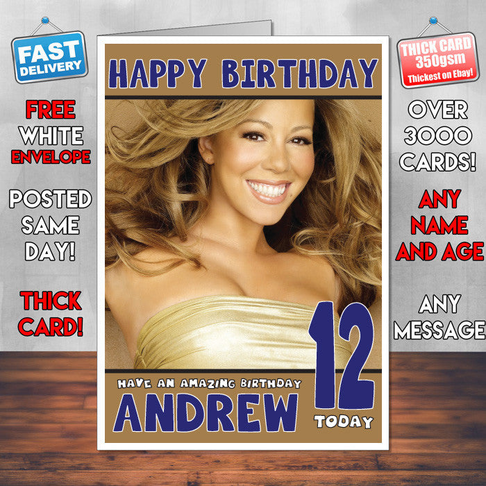 Personalised Mariah Carey 2 Celebrity Inspired Style Birthday Card (SA)