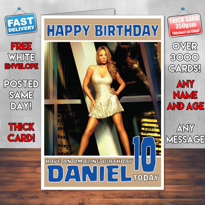 Personalised Mariah Carey Inspired Theme Music Birthday Card