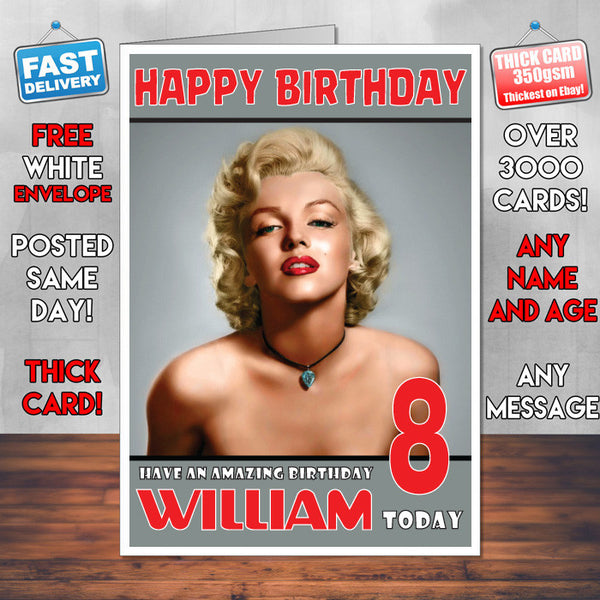 Personalised Marylin Monroe 1 Inspired Theme Celebrity Birthday Card
