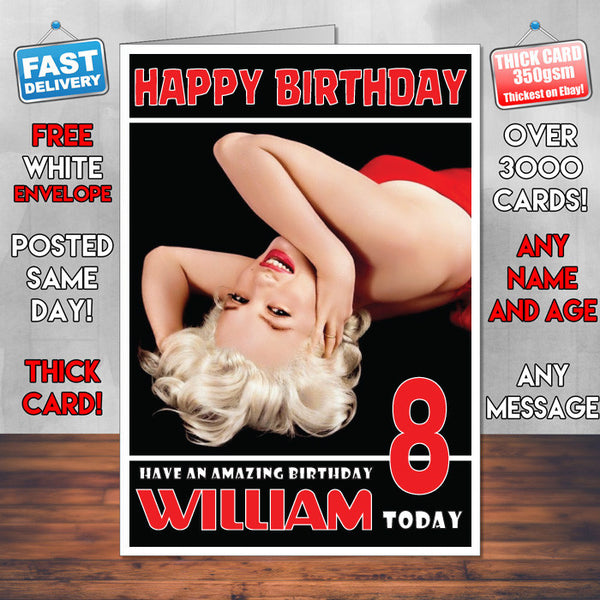 Personalised Marylin Monroe 2 Inspired Theme Celebrity Birthday Card