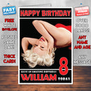Personalised Marylin Monroe 2 INSPIRED THEME Celebrity Birthday Card (SA)