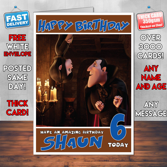 Personalised Mavis And Dracula Style Inspired Cartoon Birthday Card (SA)