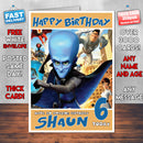 Personalised Megamind Style Inspired Cartoon Birthday Card (SA)