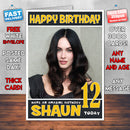 Personalised Megan Fox 12 INSPIRED THEME Celebrity Birthday Card (SA)