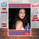 Personalised Megan Fox 6 INSPIRED THEME Celebrity Birthday Card (SA)