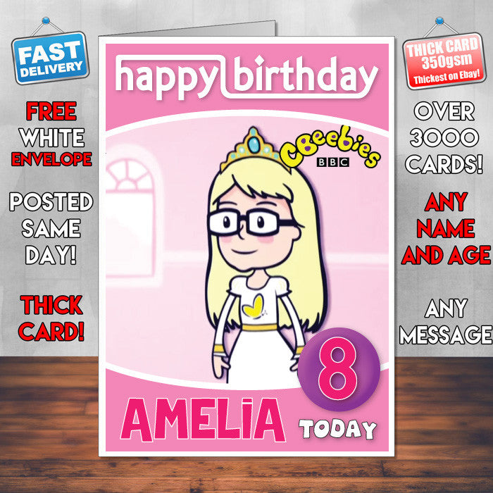 Personalised Melody And Friends 3 Style Theme Personalised Kidshows Birthday Card (SA)