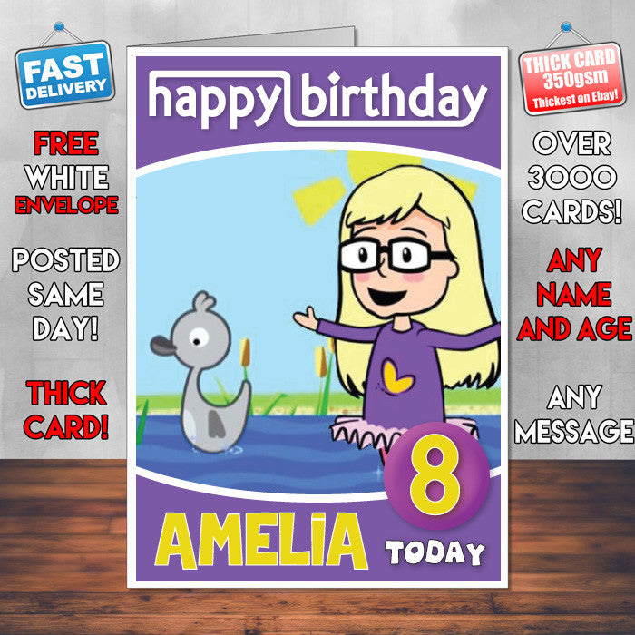 Personalised Melody And Friends 5 Style Theme Personalised Kidshows Birthday Card (SA)