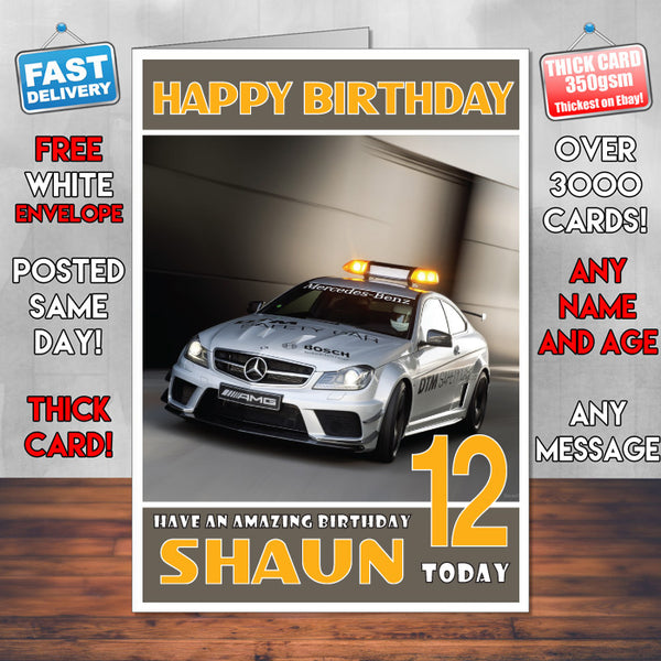 Personalised Mercedes 1 Cars Birthday Card