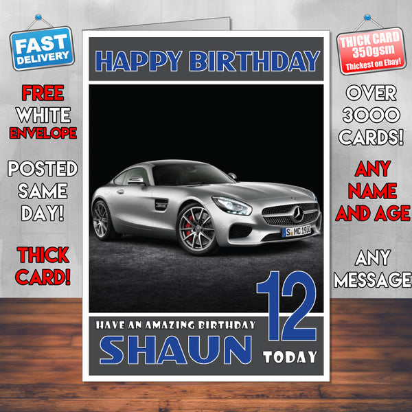 Personalised Mercedes 3 Cars Birthday Card