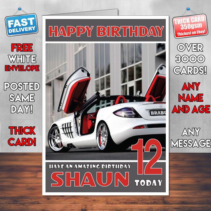 Personalised Mercedes 4 Cars Birthday Card (SA)