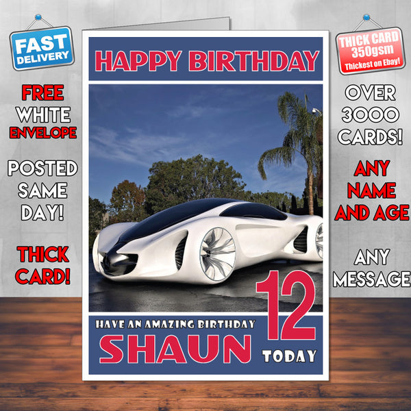 Personalised Mercedes 9 Cars Birthday Card