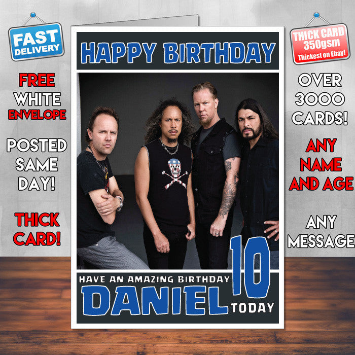 Personalised Metallica 2 Inspired Theme Music Birthday Card