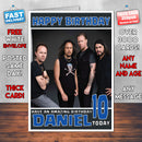 Personalised Metallica 2 INSPIRED THEME Music Birthday Card (SA)