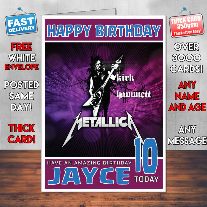 Personalised Metallica Band 1 Celebrity Birthday Card (SA