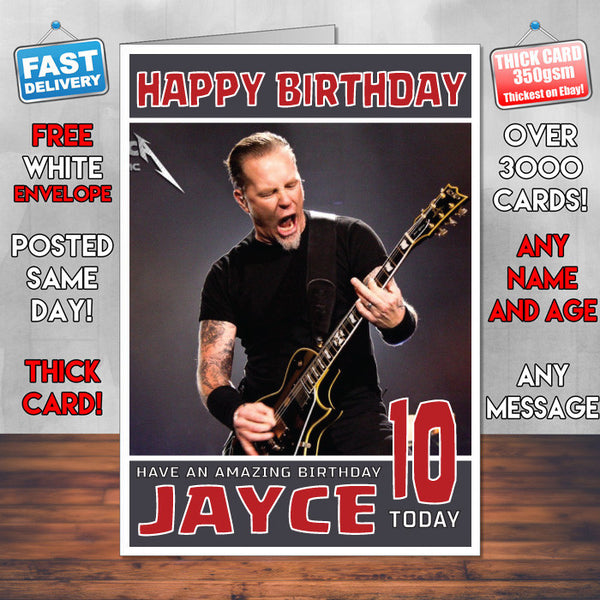 Personalised Metallica Band 2 Celebrity Birthday Card SA