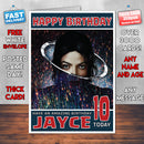 Personalised Michael Jackson 1 Celebrity Birthday Card (SA