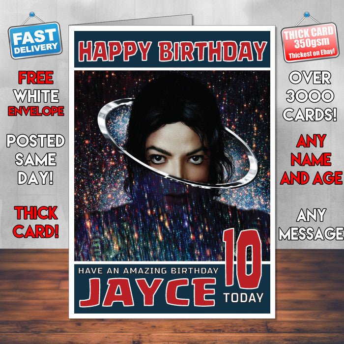 Personalised Michael Jackson 1 Celebrity Birthday Card (SA