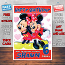 Personalised Mickey And Minnie Style Inspired Cartoon Birthday Card (SA)