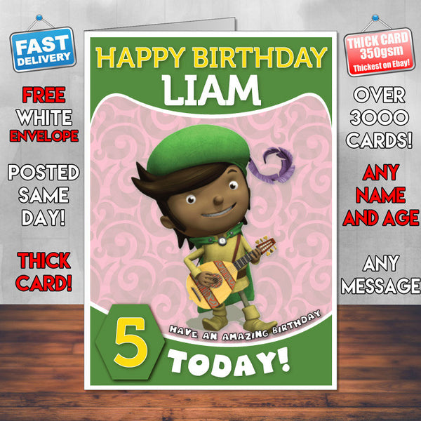 Personalised Mike The Knight 4 Style Theme Personalised Kidshows Birthday Card (SA)
