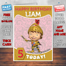 Personalised Mike The Knight 5 Style Theme Personalised Kidshows Birthday Card (SA)