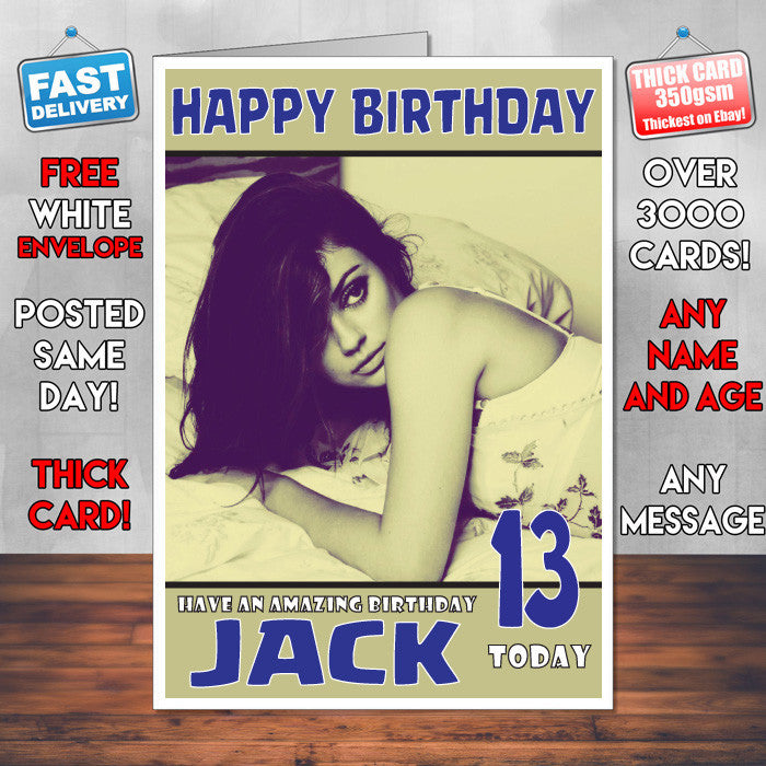 Personalised Mila Kunis 1 INSPIRED THEME Celebrity Birthday Card (SA)
