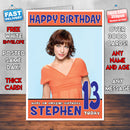 Personalised Milla Jovovich 6 INSPIRED THEME Celebrity Birthday Card (SA)