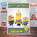 Personalised Minions 1 Style Inspired Cartoon Birthday Card (SA)