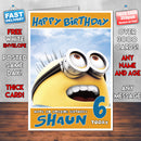 Personalised Minions 2 Style Inspired Cartoon Birthday Card (SA)