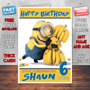 Personalised Minions Banana Style Inspired Cartoon Birthday Card (SA)