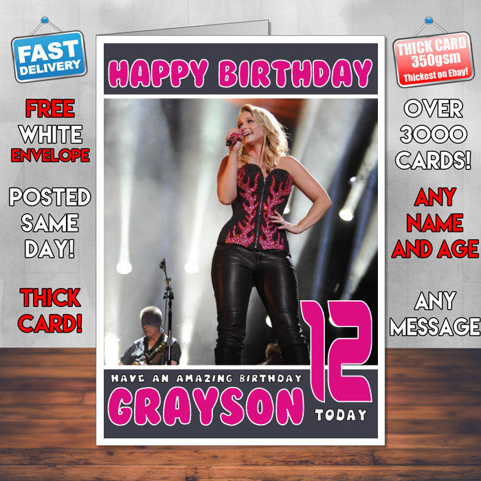Personalised Miranda Lambert 3 Celebrity Inspired Style Birthday Card (SA)