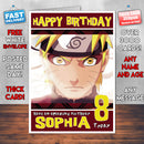Personalised Naruto Shippuden Style Inspired Cartoon Birthday Card (SA)