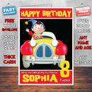 Personalised Nodi In Car Style Inspired Cartoon Birthday Card (SA)