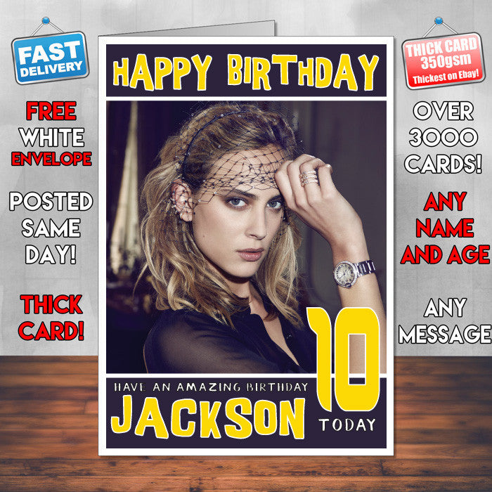Personalised Nora Arnezeder 2 Celebrity Inspired Style Birthday Card (SA)